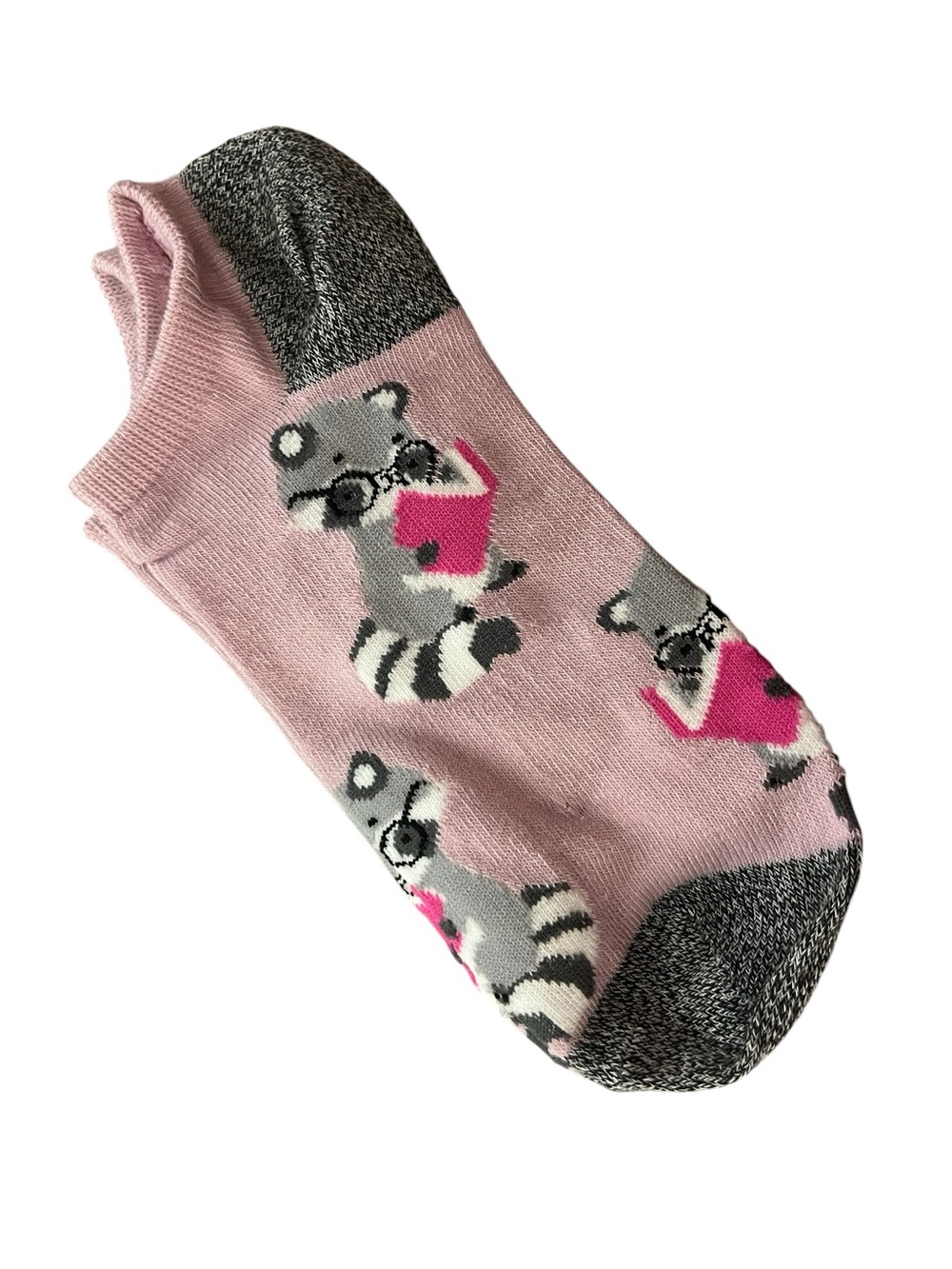 Pink Raccoon Print Socks